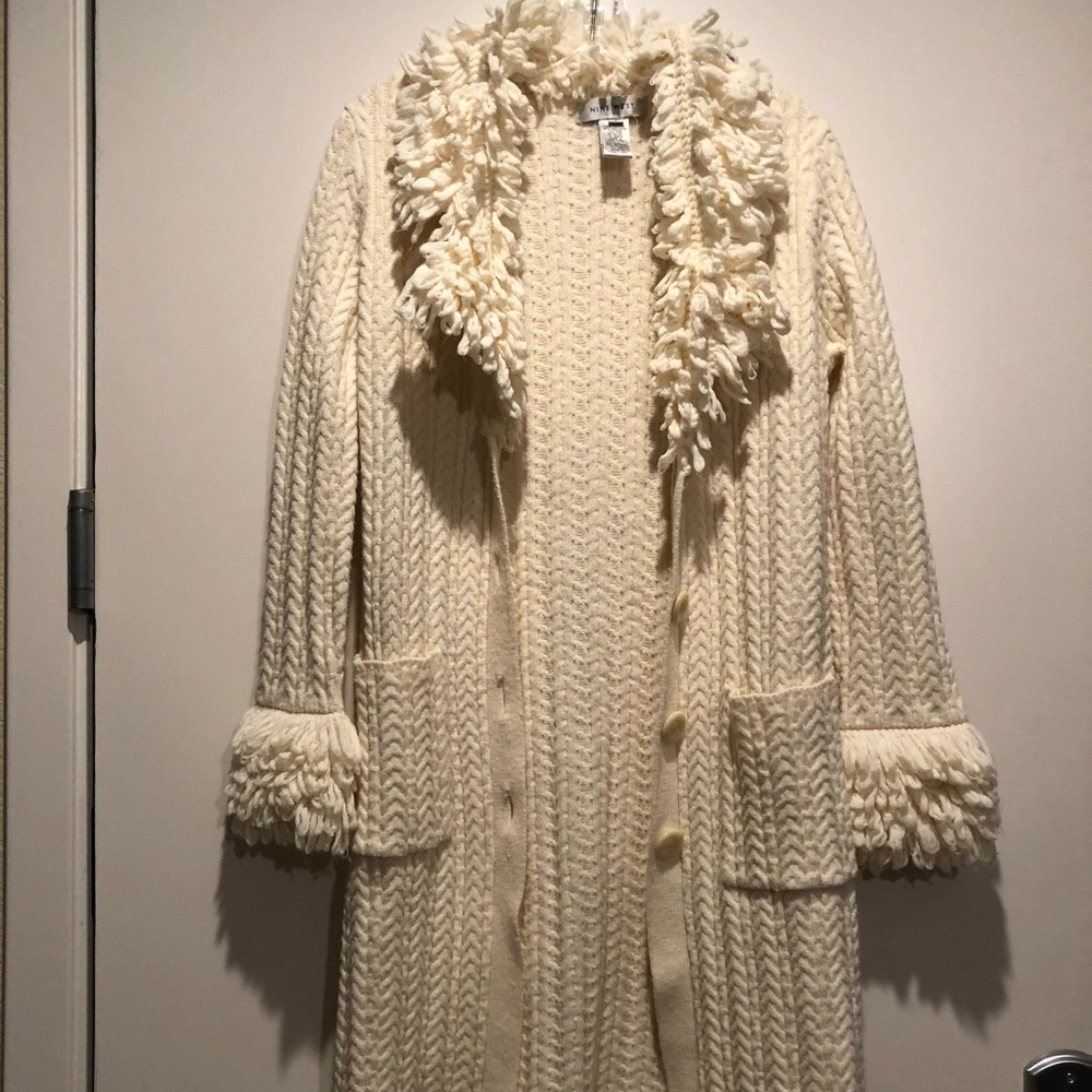 Worn Once Nine West Sweater Jacket in Ivory, Large